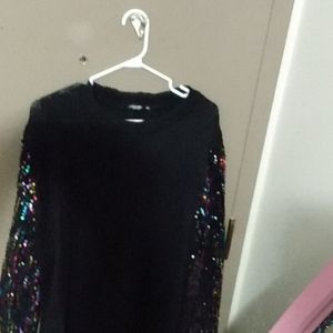 SHEIN - Sweater Dress w/ Sequin Arms - 3XL